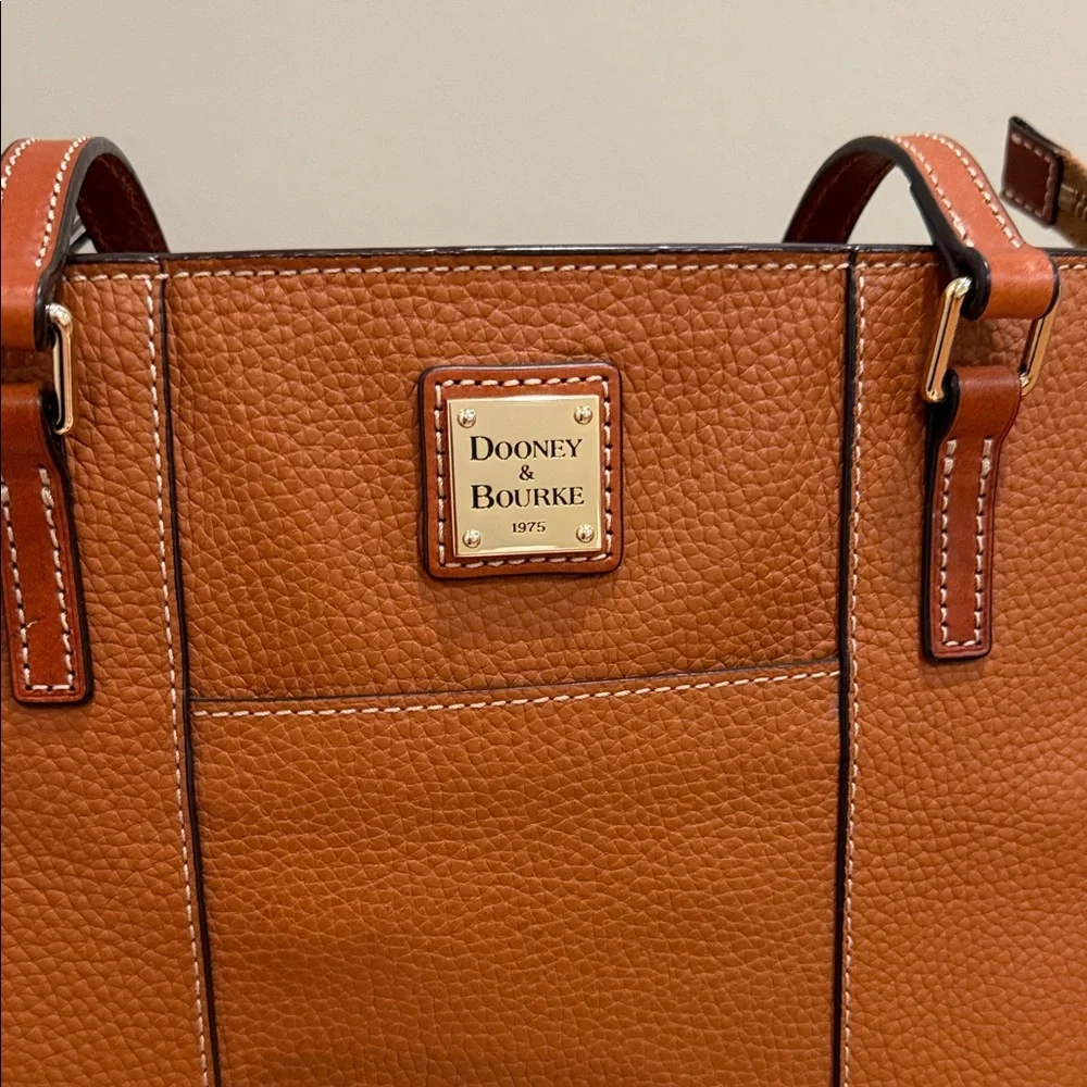 Dooney & Bourke French Caramel Lexington Pebble Grain Leather Tote Bag/ Like New - Picture 4 of 16